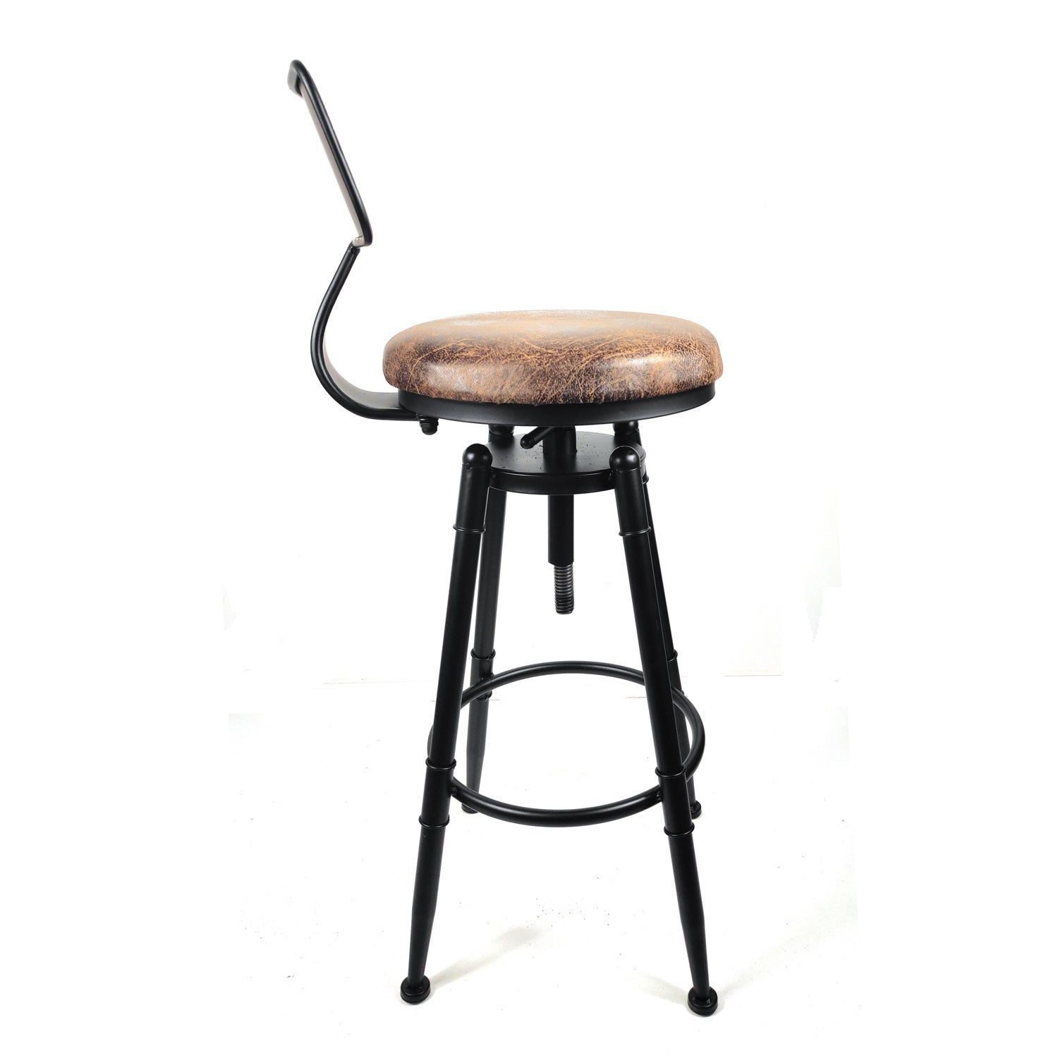 2x Vintage Industrial Rustic Bar Stool Kitchen Stool Swivel Chair Coun