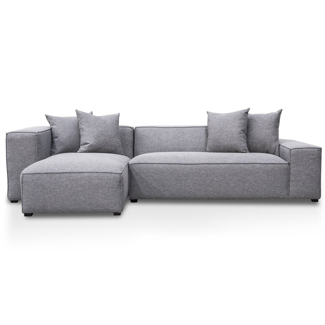 Uma 3 Seater Left Chaise Sofa - Graphite Grey-0
