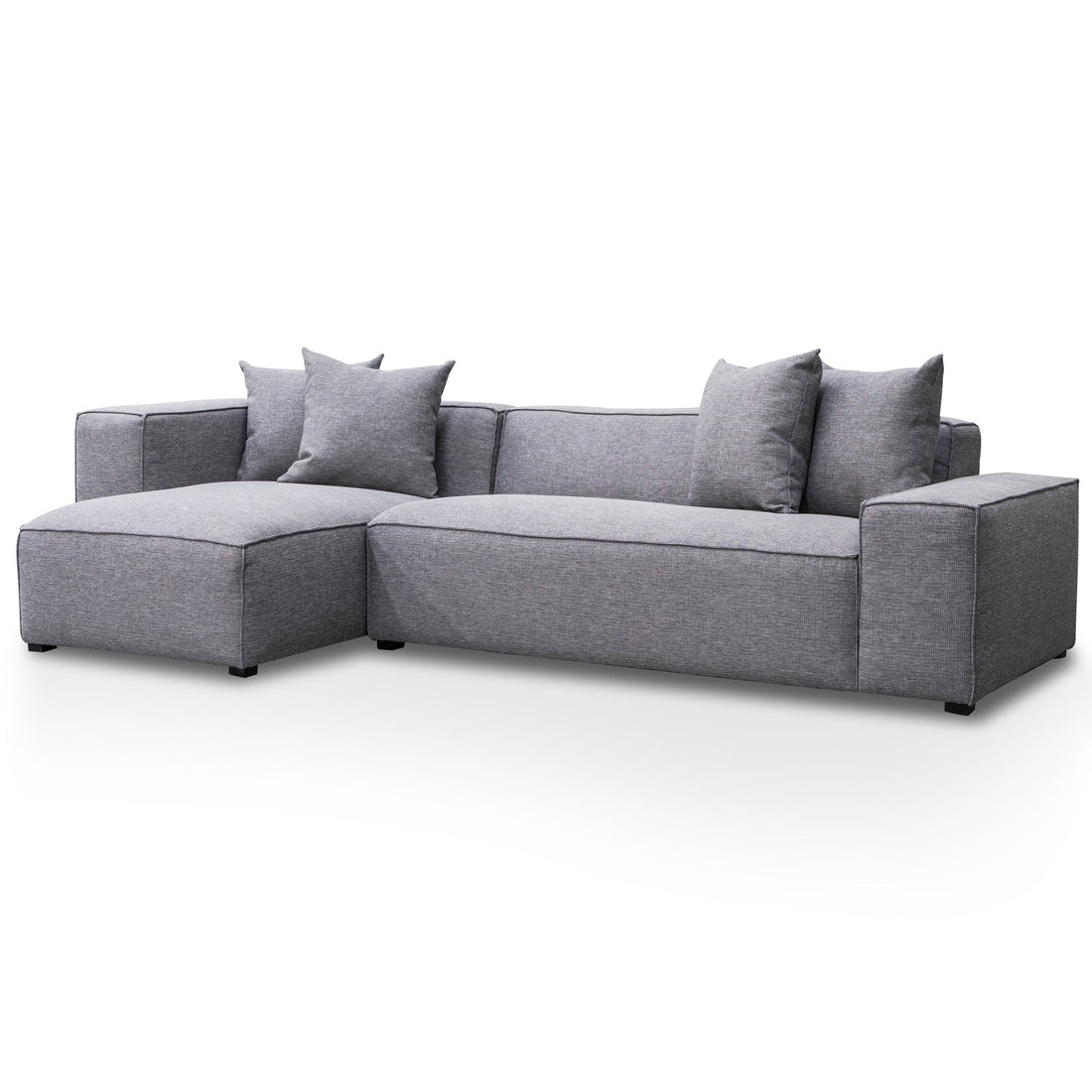 Uma 3 Seater Left Chaise Sofa - Graphite Grey-0