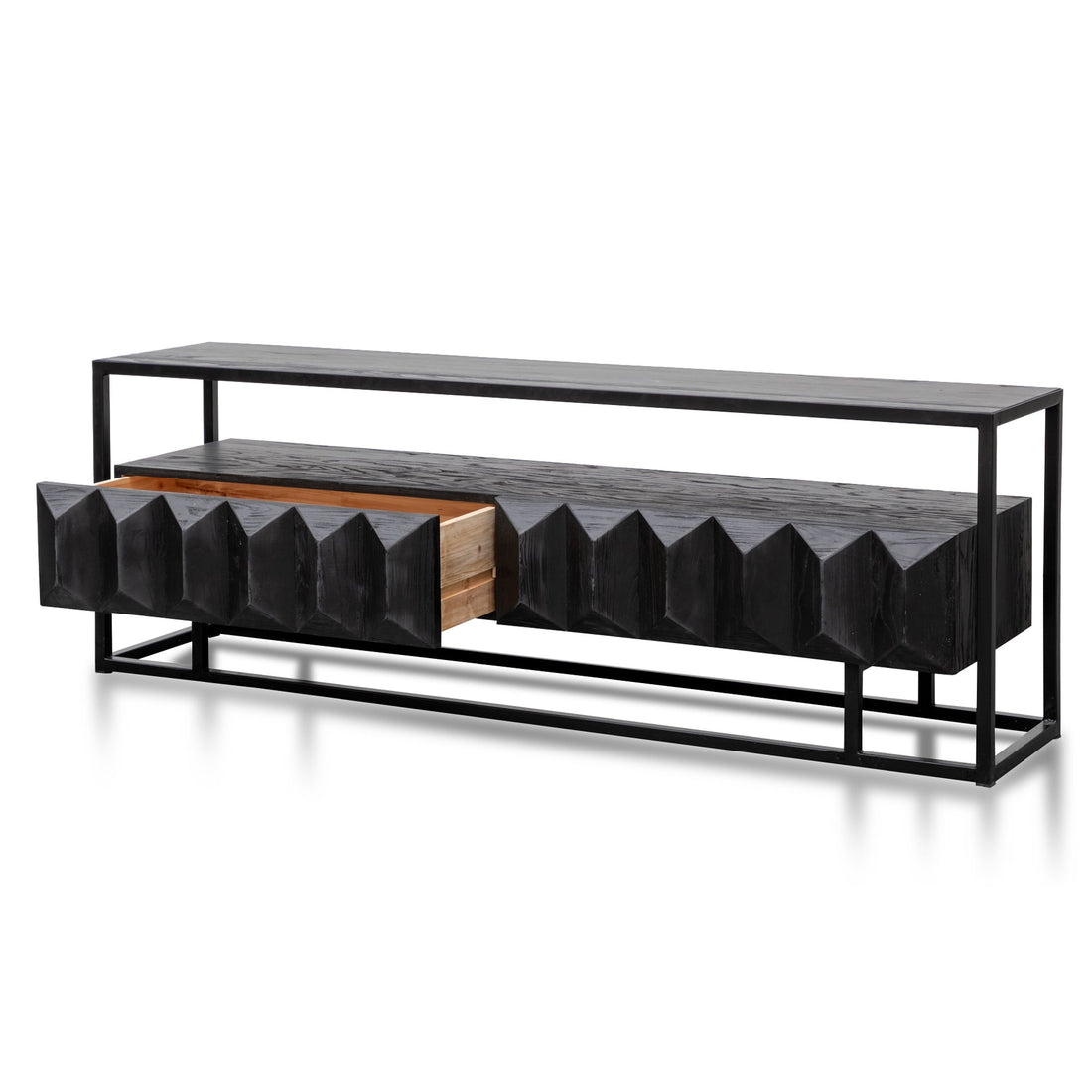 Brianna 1.8m Entertainment TV Unit - Full Black-0