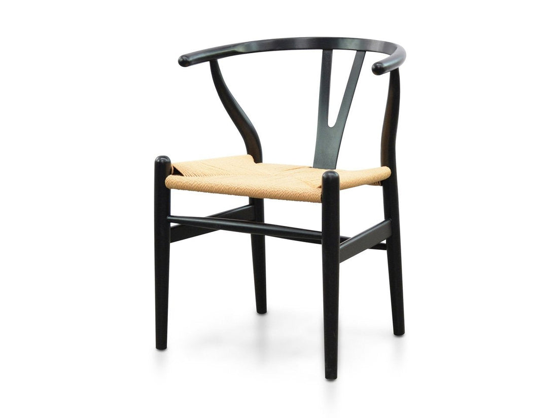 NoraSD Dining Chair - Black - Natural Seat (Set of 2)-0