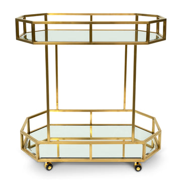 Wendy Bar Cart - Mirror and Gold Base-0