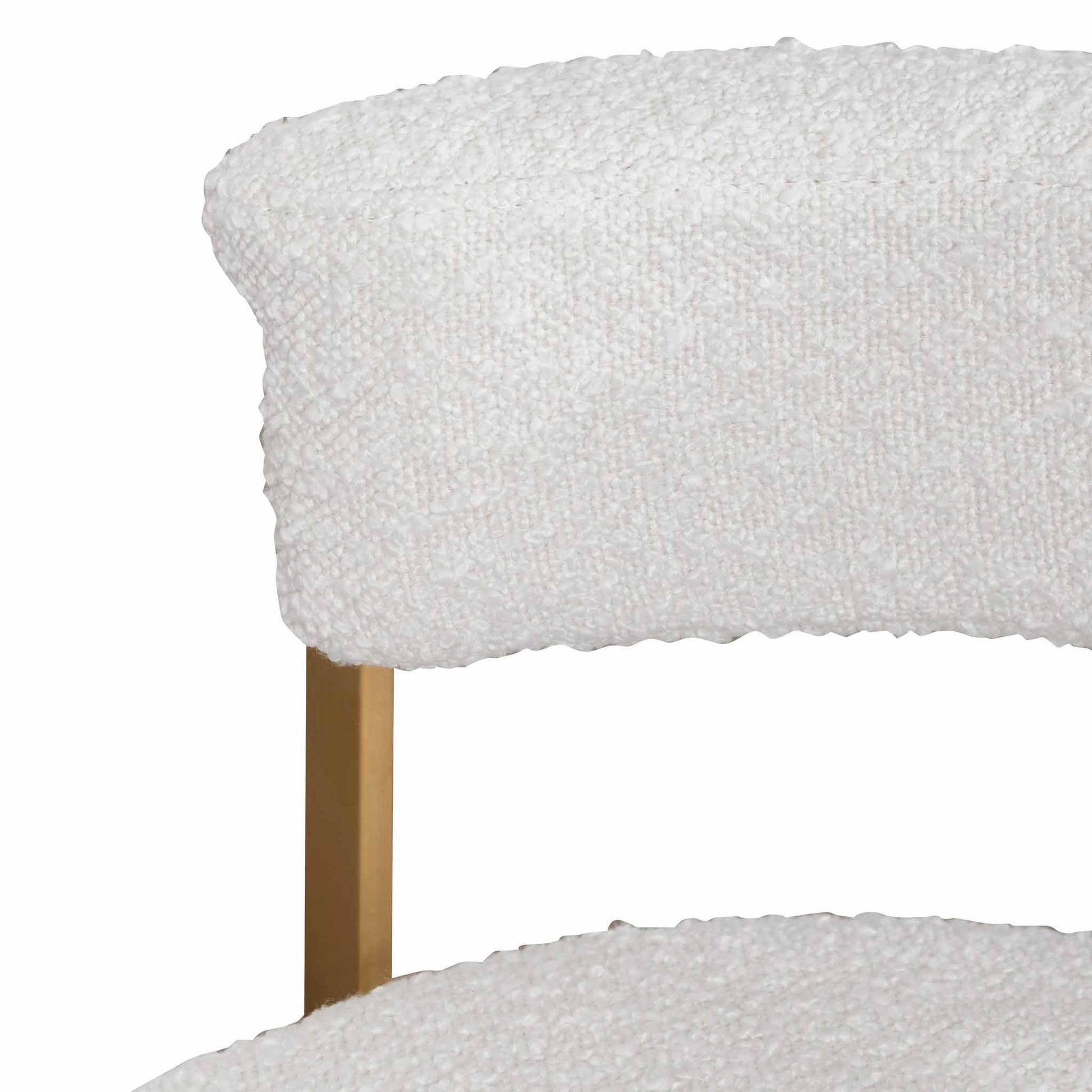 Zoe Ivory White Boucle Bar Stool - Golden Base-9