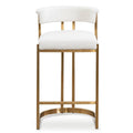 Zoe Ivory White Boucle Bar Stool - Golden Base-3