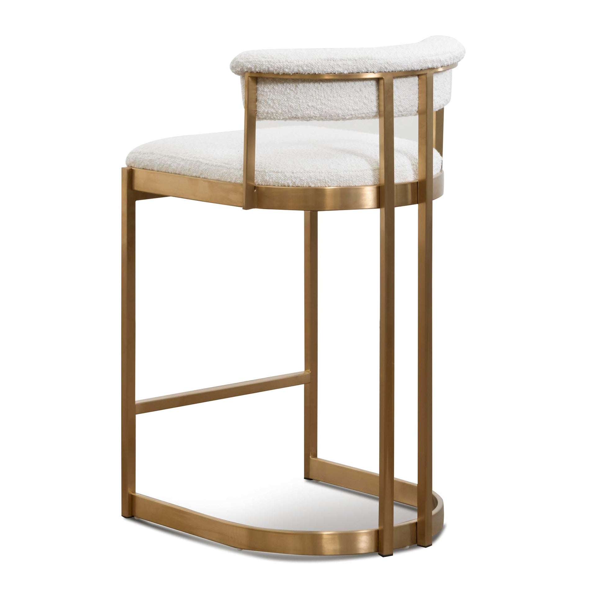 Zoe Ivory White Boucle Bar Stool - Golden Base-5