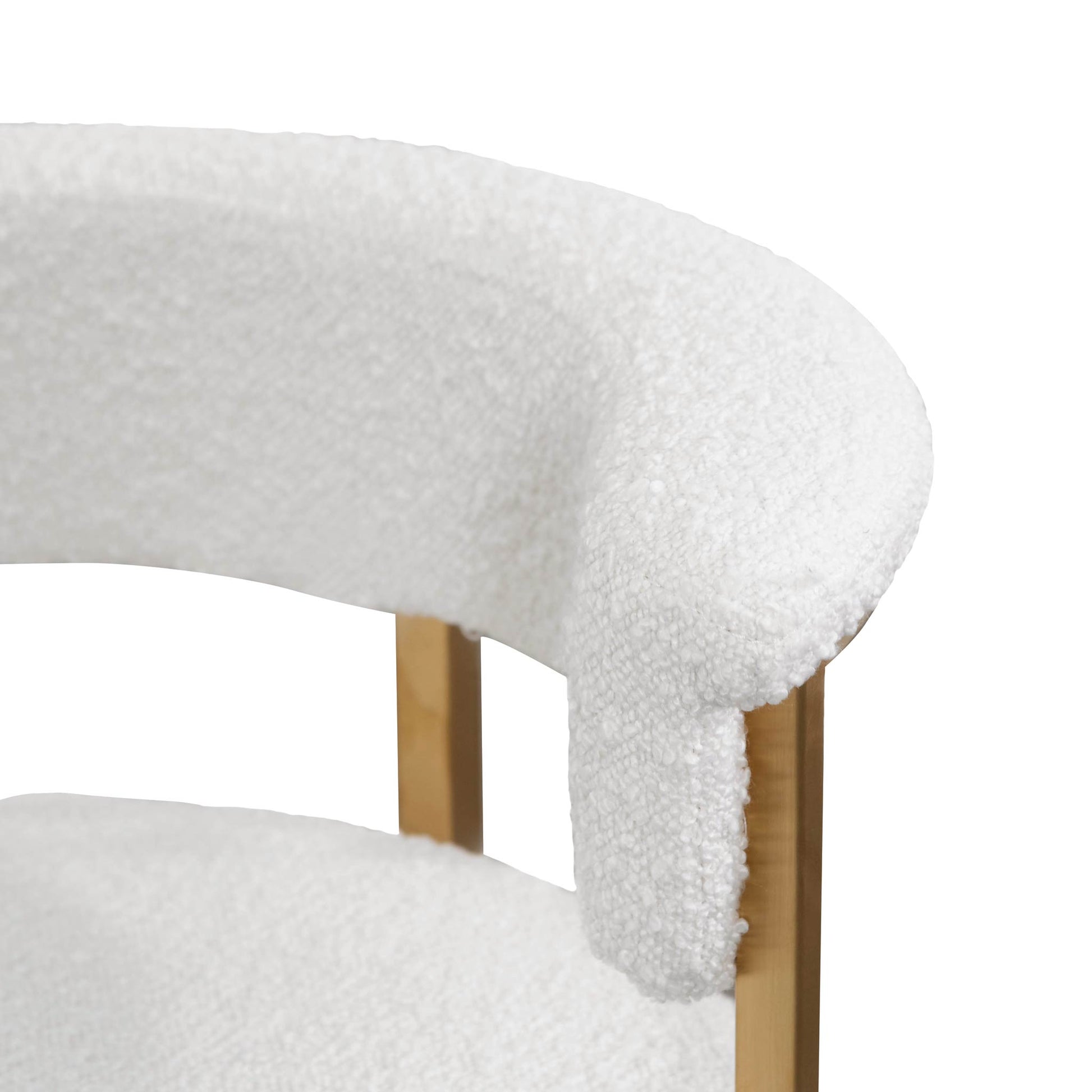 Zoe Ivory White Boucle Bar Stool - Golden Base-7