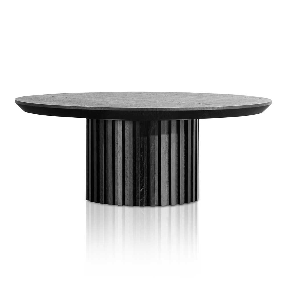 Eve 90cm Wooden Round Coffee Table - Black-0