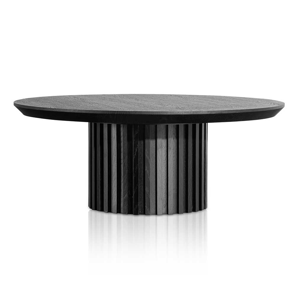 Eve 90cm Wooden Round Coffee Table - Black-0