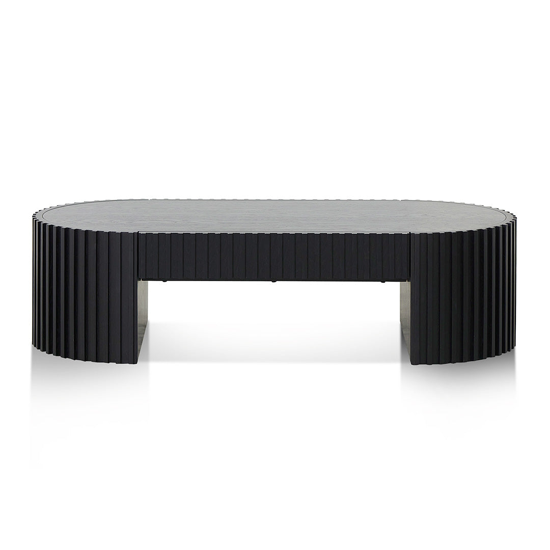 Lily 1.3m Oval Coffee Table - Full Black Oak-0
