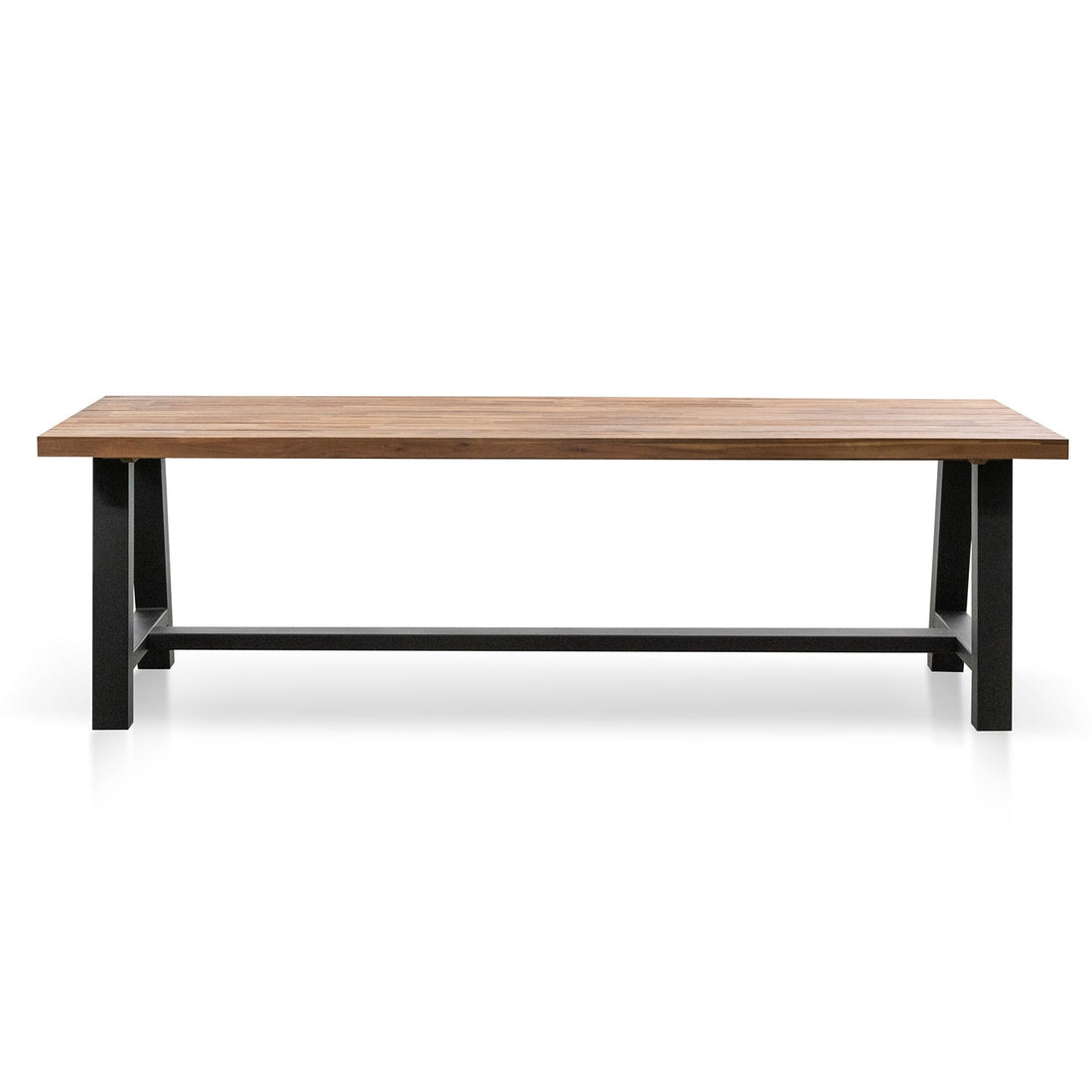 Riley Outdoor Dining Table - Natural Top and Black Base-0