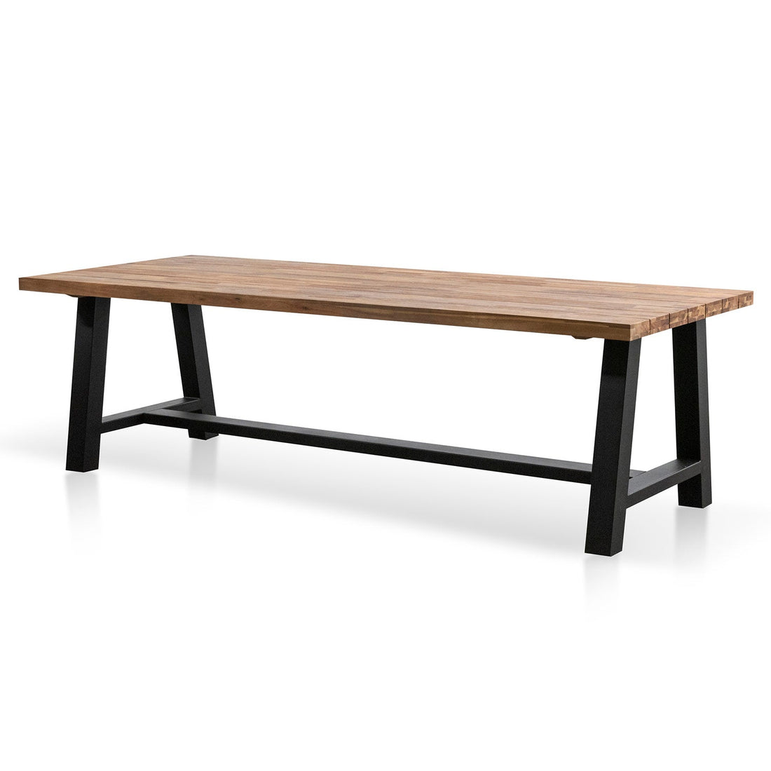 Riley Outdoor Dining Table - Natural Top and Black Base-0
