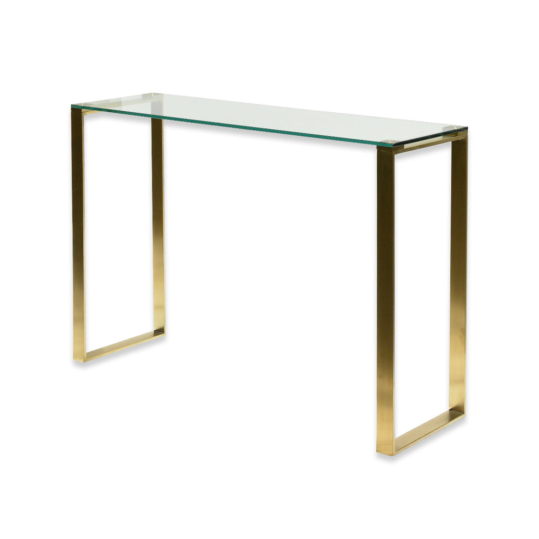 Wendy Glass Console Table - Brushed Gold Base-0