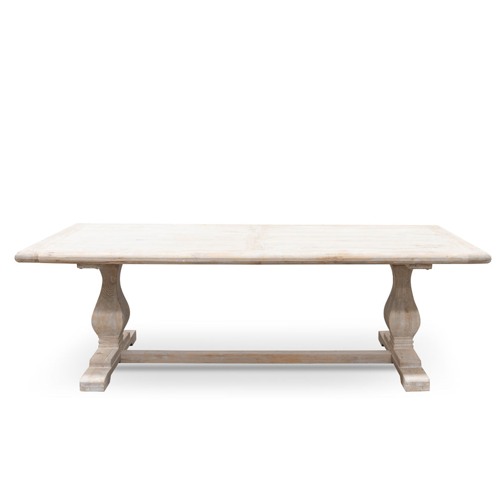 WendyDining Table 2.4m - Rustic White Washed-0