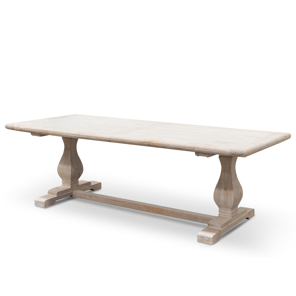 WendyDining Table 2.4m - Rustic White Washed-0