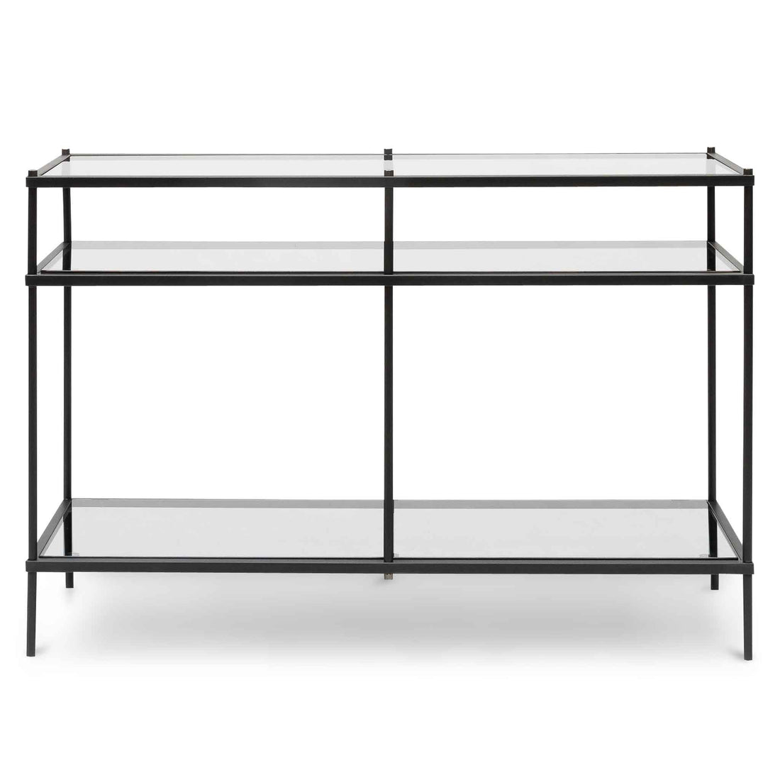 Daisy 1.2m Grey Glass Console Table - Black Base-0