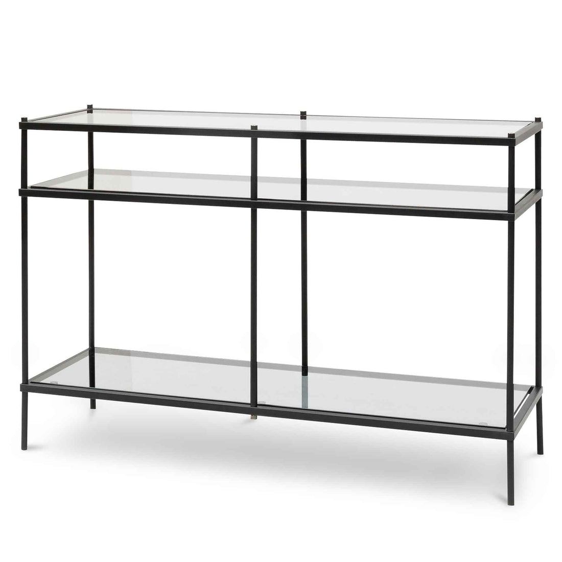 Daisy 1.2m Grey Glass Console Table - Black Base-0