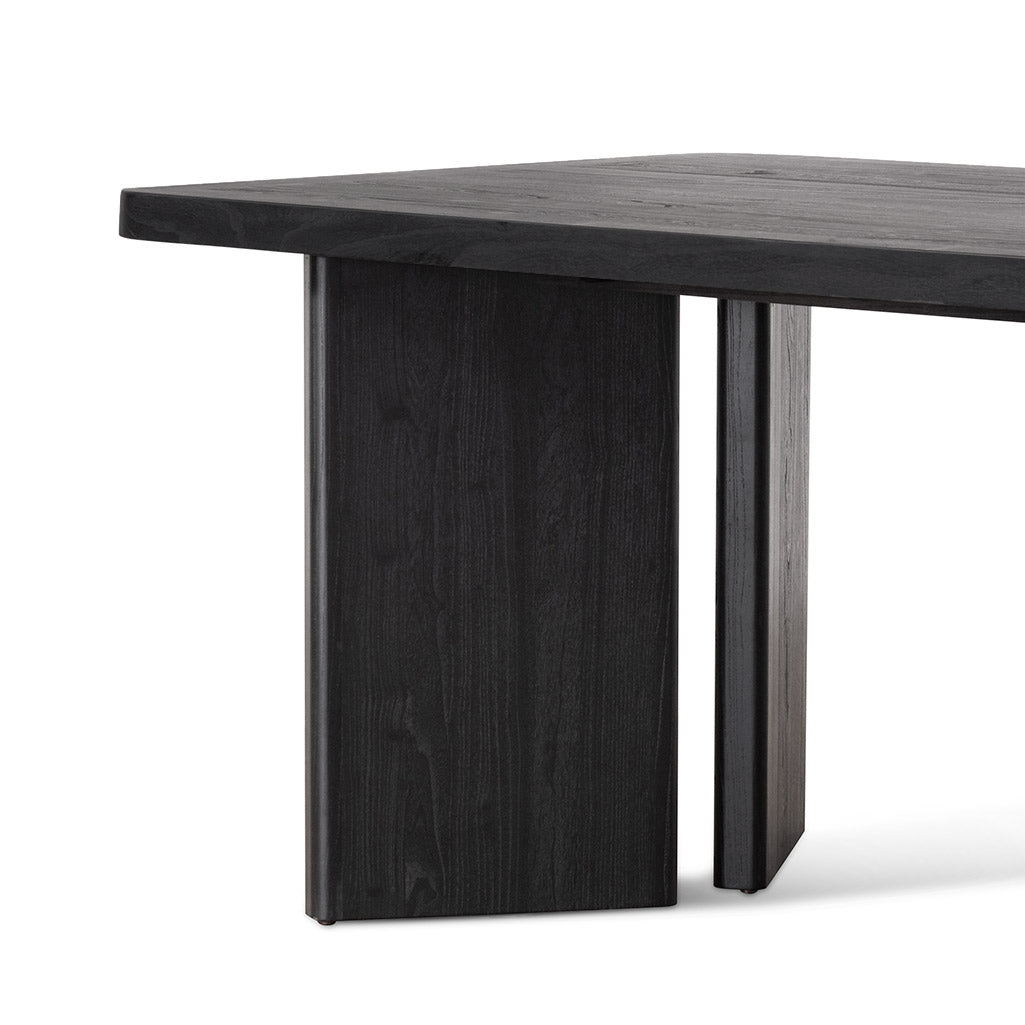 Frank 2.4m Elm Dining Table - Full Black-2