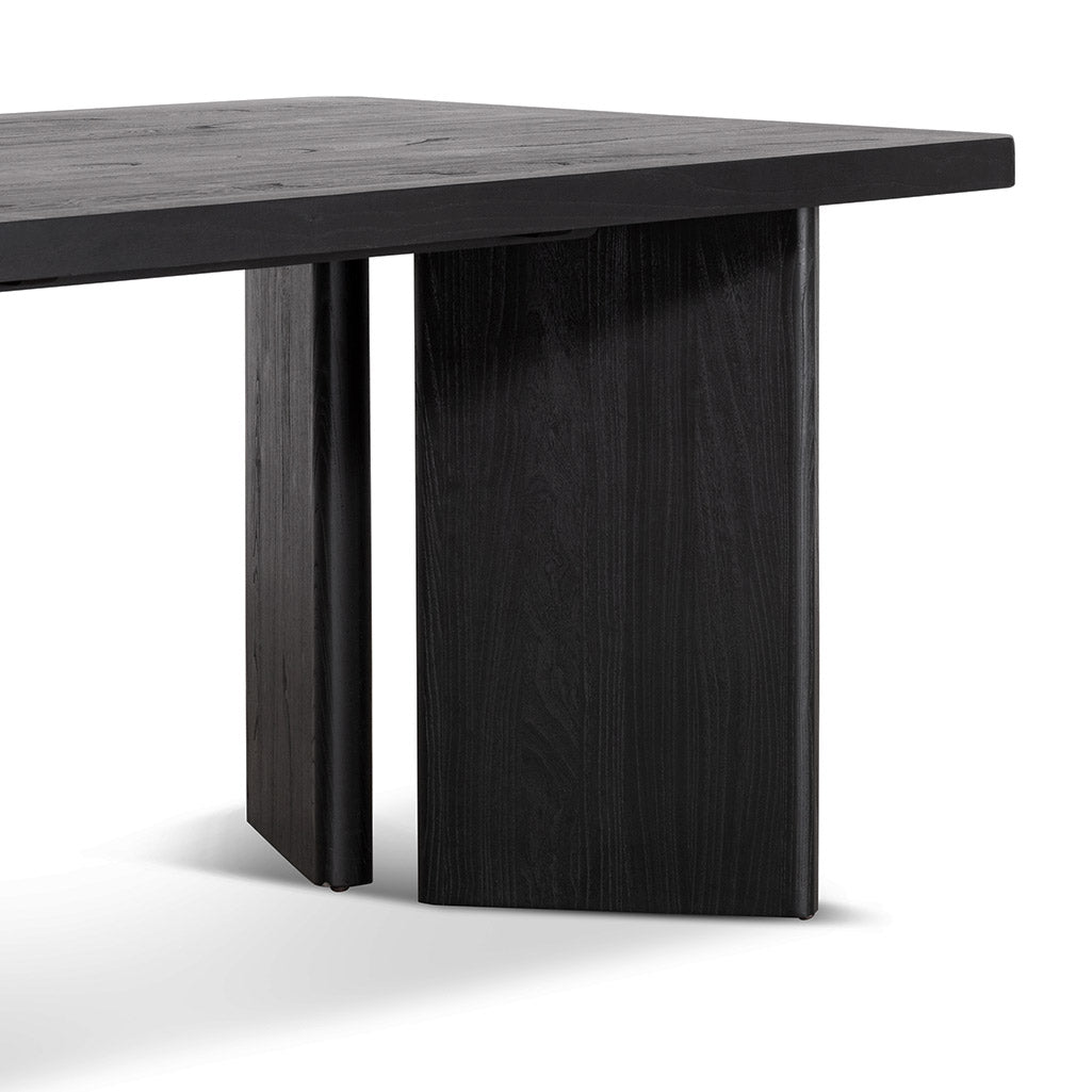 Frank 2.4m Elm Dining Table - Full Black-8