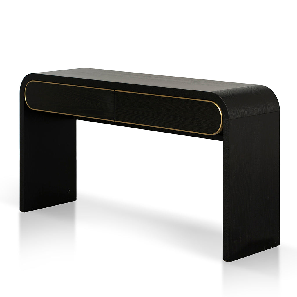 Ivy 1.5m Console Table - Textured Espresso Black-0