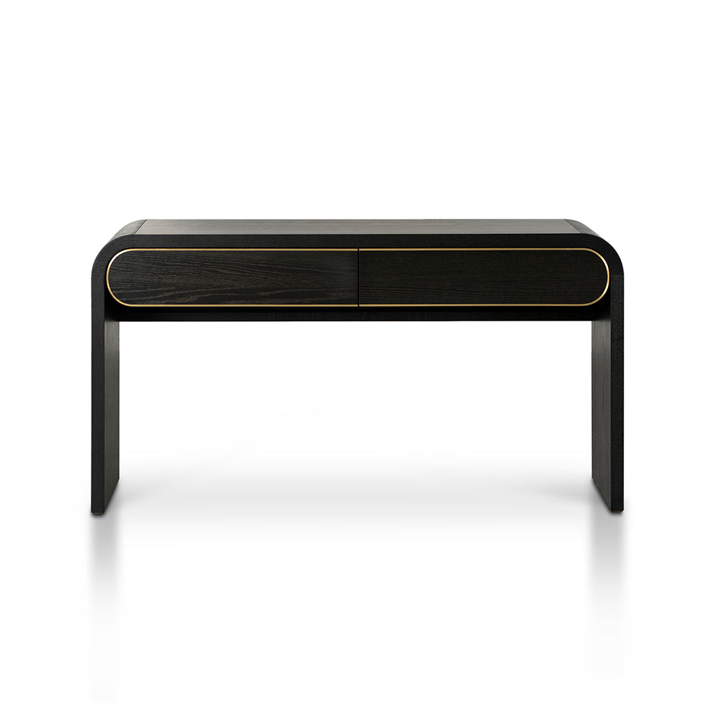 Ivy 1.5m Console Table - Textured Espresso Black-0