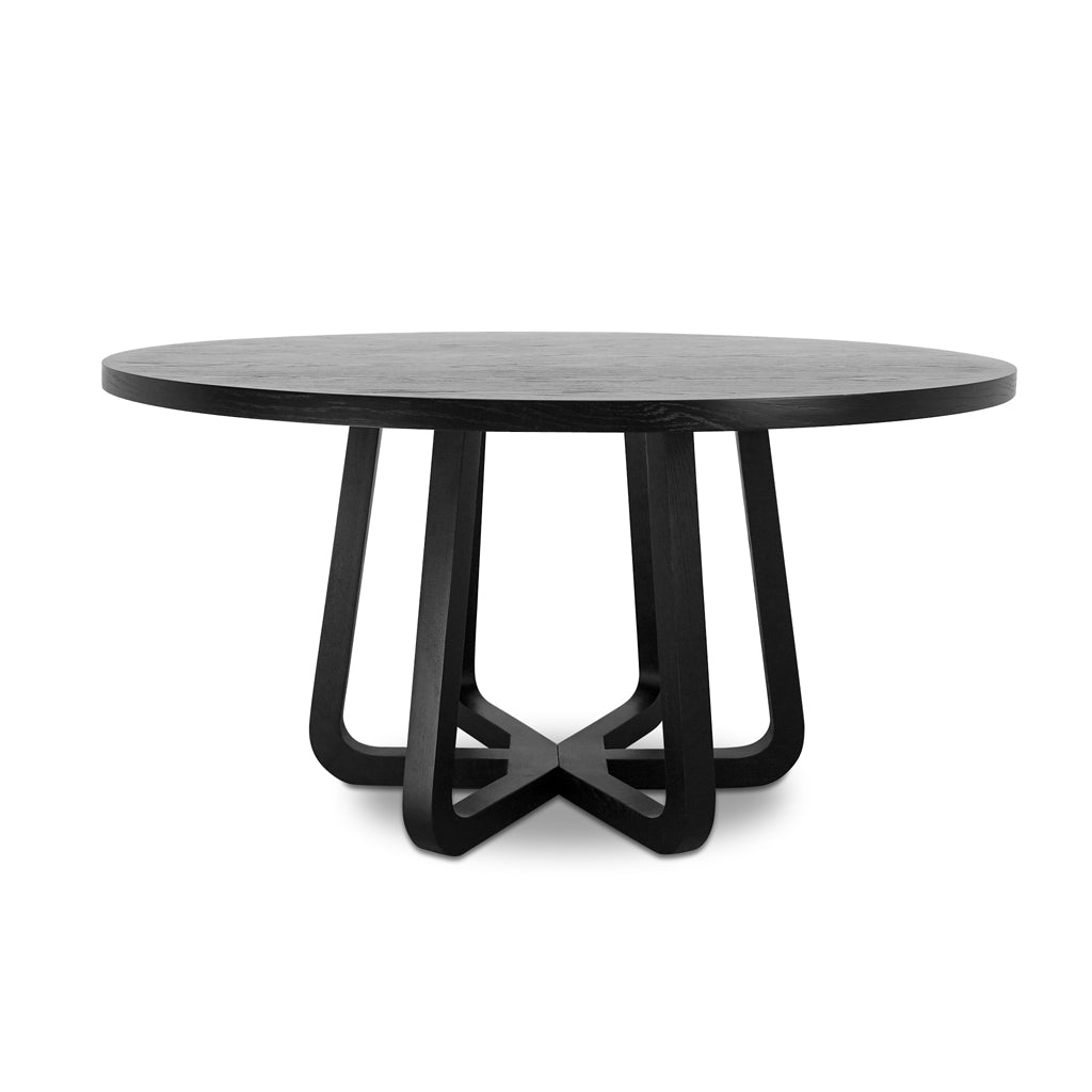 Charlie 1.5m Round Dining Table - Full Black-0