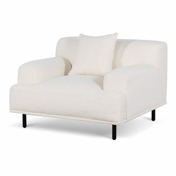Ivy Armchair - Ivory White Boucle with Black Legs-0