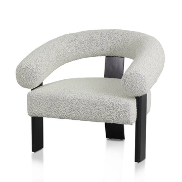 Xavier Pepper Boucle Armchair - Black Legs-0
