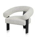 Xavier Pepper Boucle Armchair - Black Legs-2