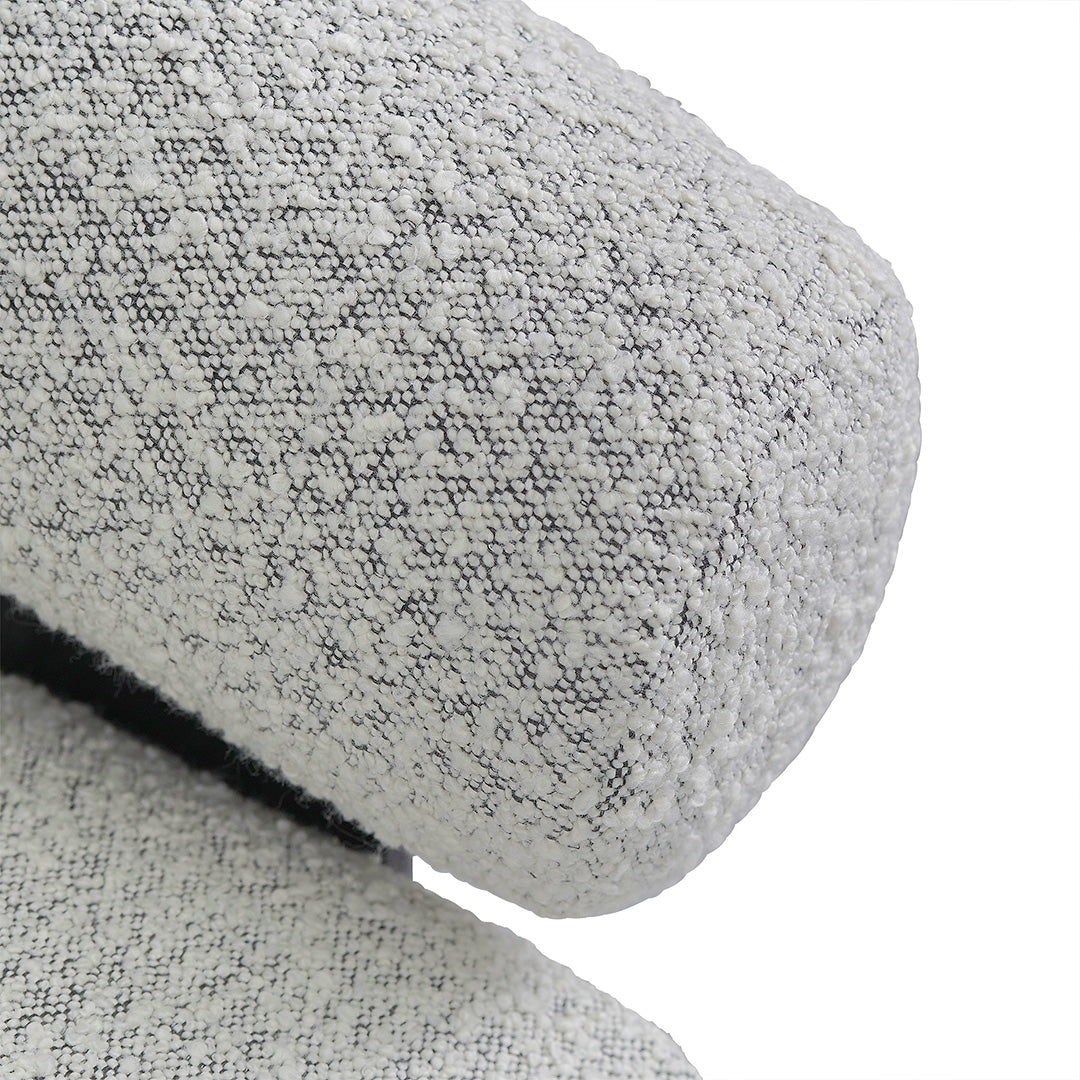 Xavier Pepper Boucle Armchair - Black Legs-4