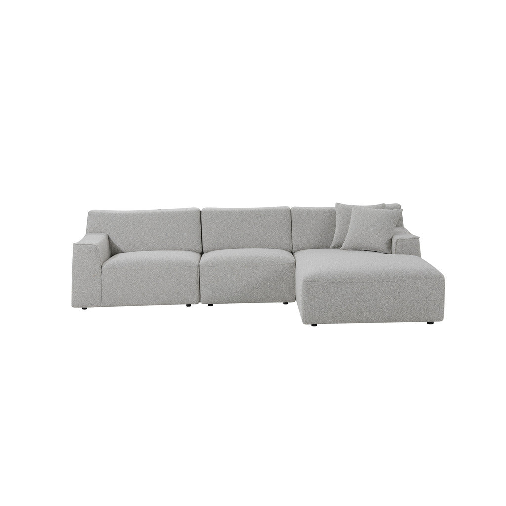 Jack 3 Seater Right Chaise Sofa - Clay Grey-0