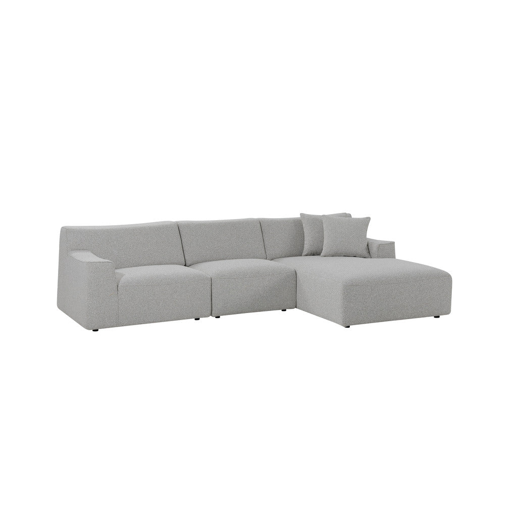 Jack 3 Seater Right Chaise Sofa - Clay Grey-0