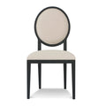 Penelope Light Beige Fabric Dining Chair - Black Frame (Set of 2)-2