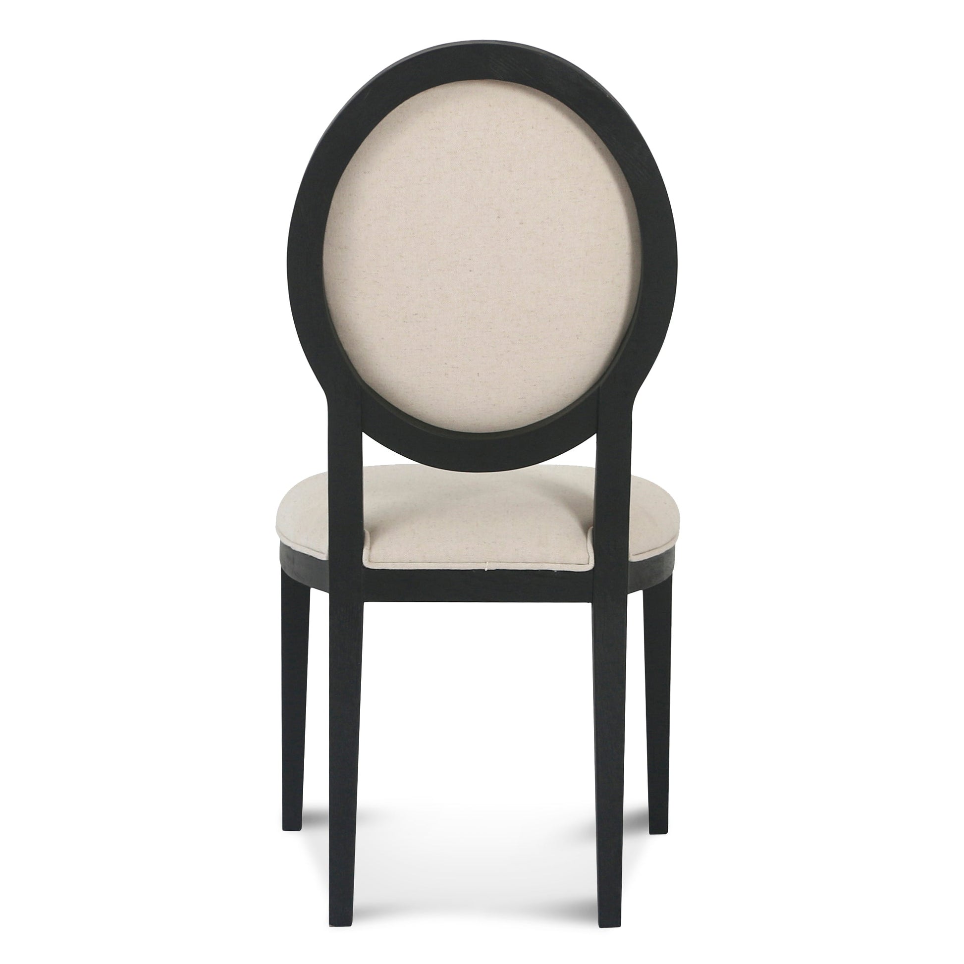 Penelope Light Beige Fabric Dining Chair - Black Frame (Set of 2)-3