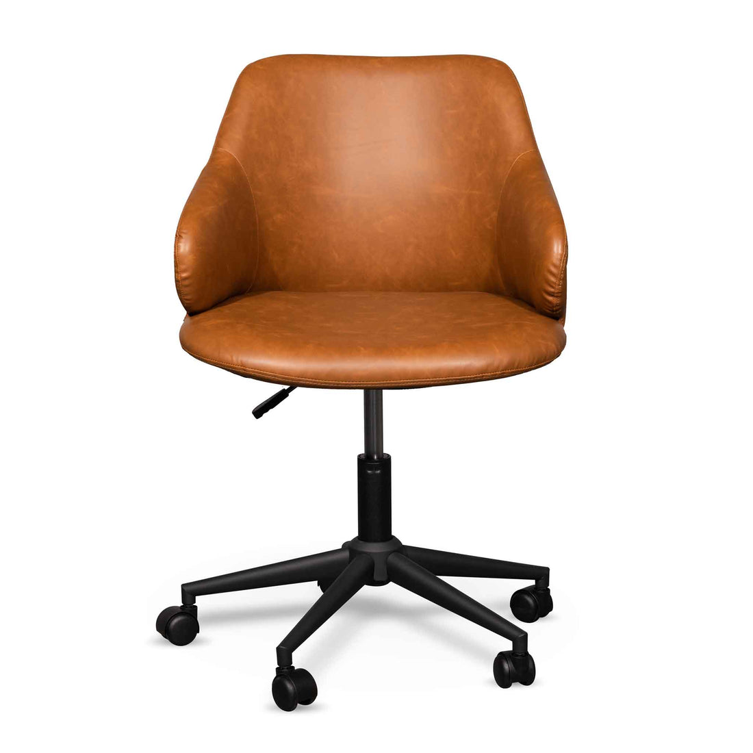 Quinn Office Chair - Vintage Tan with Black Base-0