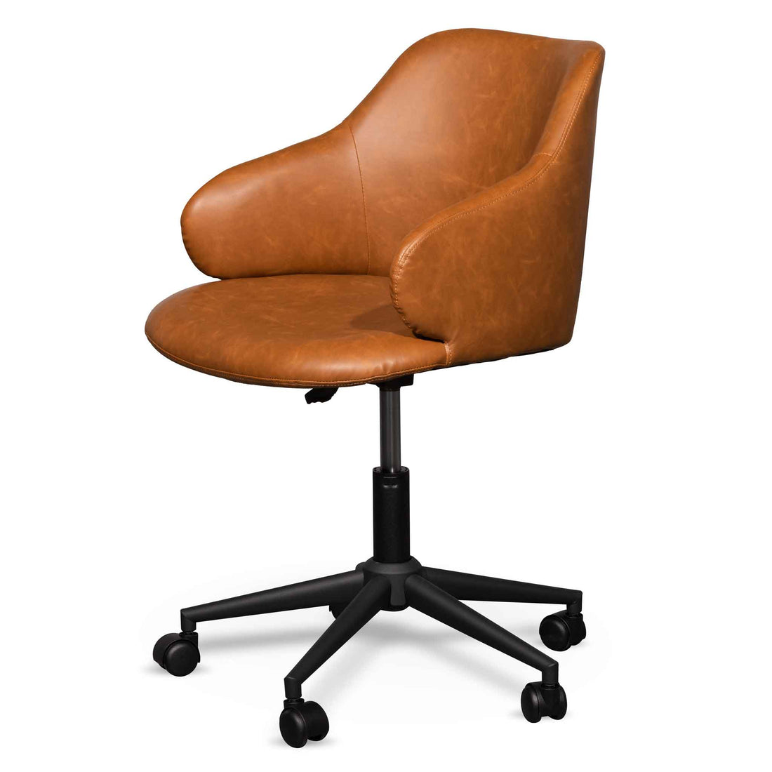 Quinn Office Chair - Vintage Tan with Black Base-0