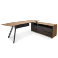 Taylor 2.2m Right Return Grey Office Desk - Natural Top-0