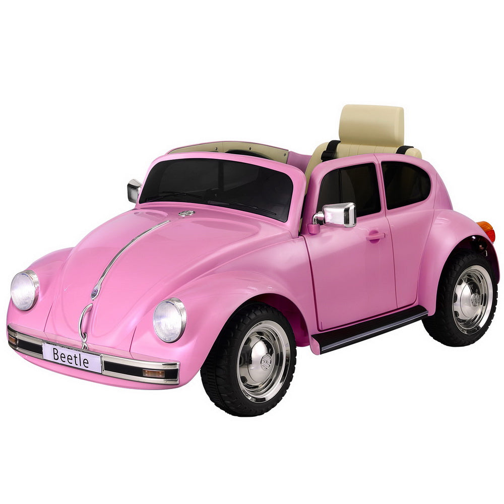 Kids Ride On Car Licensed Volkswagen Beetle Electric Toys Horn Remote 6V Pink