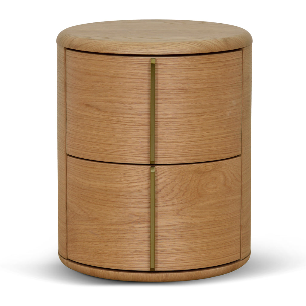 Oscar 46cm Round Bedside Table - Natural-0
