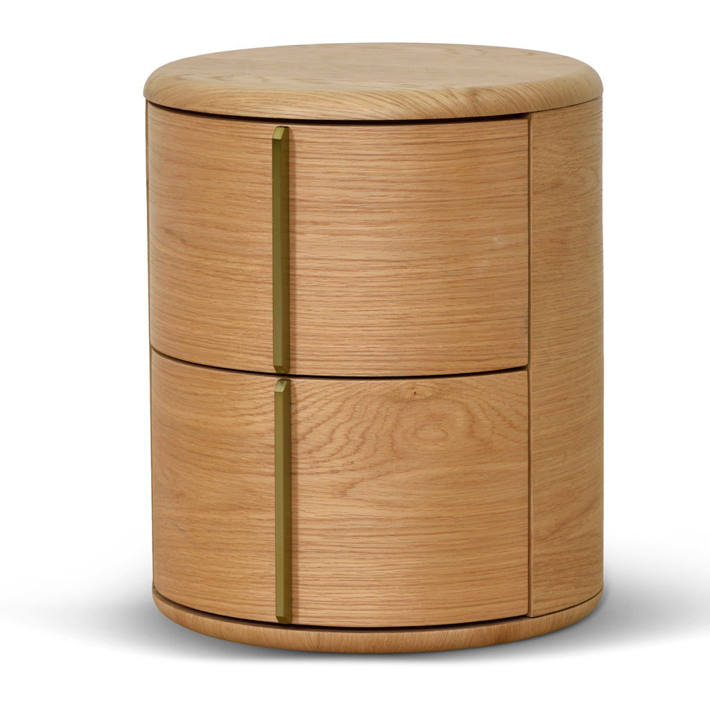 Oscar 46cm Round Bedside Table - Natural-0