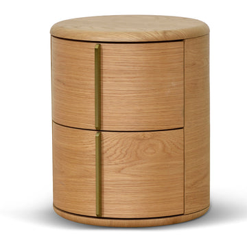 Oscar 46cm Round Bedside Table - Natural-0