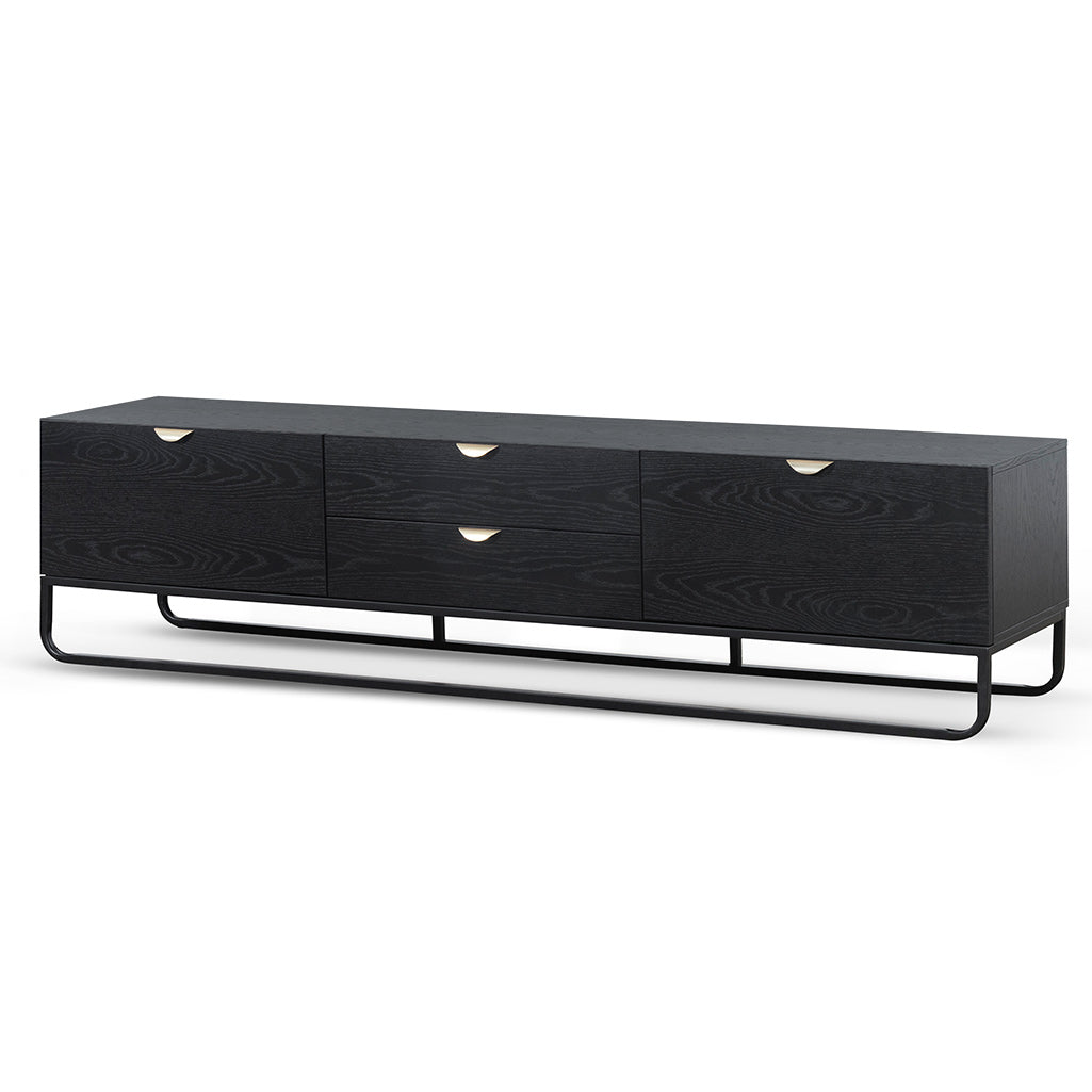 Xavier 2m Wooden TV Entertainment Unit - Black-0