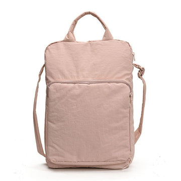 Pink Simple Laptop Bag, Handheld & Crossbody Dual-use