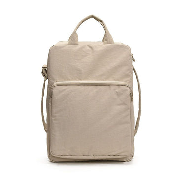 Light Khaki Simple Laptop Bag, Handheld & Crossbody Dual-use