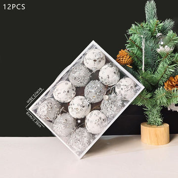 Christmas Balls Ornaments 12-Pack - 6cm Shatterproof Christmas Tree Decorations for Holiday Party Home Decor - Matte White Gray