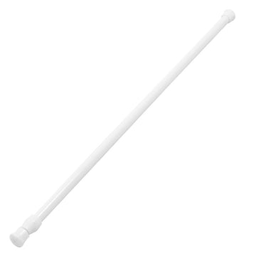 Adjustable White Tension Rod for Clothes Drying and Shower Curtains - Wall-Friendly, No Damage