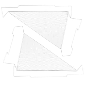 2pcs Triangle Iron Hanging Rack with Hooks White Corner Shelf