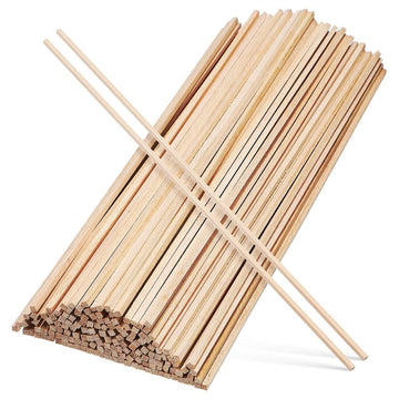 150-Piece Colored Hardwood Dowel Rod Set in Beige for Crafting, Model Building, Projects, and Artistic Creations
