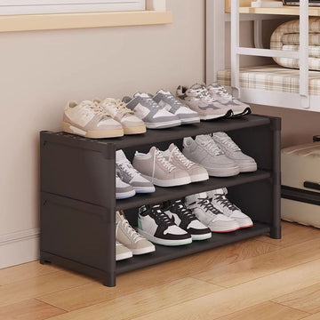 Under Bed Shoe Storage, 3-Tier Space Saving Shoe Rack for Dorm, Narrow Shoe Organizer for Closet and Bedroom, Small Shoe Shelf for Entryway, Sturdy Load-Bearing Frame for Daily Use