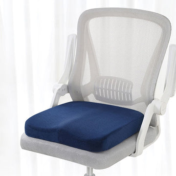 Office Chair Seat Cushion, Gel Enhanced Memory Foam and Suede Cover, Back, Sciatica, Tailbone and Pain Relief, for Office Chair, Car Seat, Train or Plane Seat(Blue)