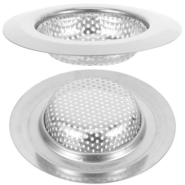 2-Pack Stainless Steel Kitchen Sink Strainer Basket with Curved Edge Drain Filter for Clogging Prevention